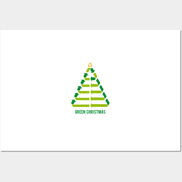 Christmas tree with recycling signs, recycle symbol Wall Art by beakraus